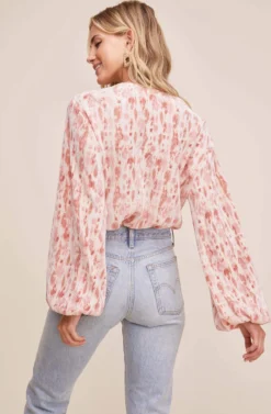 Long Sleeve Plisse Tie Dye Bodysuit -Larana Style Shop ACT13115B PINK TIE DYE 5 scaled