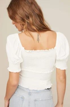 Glenna Smocked Top 16 Glenna Smocked Top -Larana Style Shop ACT15411 WHITE 6A scaled