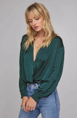 Yvette Wrap Bodysuit 17 Yvette Wrap Bodysuit -Larana Style Shop ACT15601B SPRUCE GREEN 2 scaled