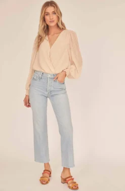 Dixie Wrap Top Bodysuit -Larana Style Shop ACT15781B BUTTERMILK 1A scaled