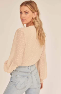 Dixie Wrap Top Bodysuit -Larana Style Shop ACT15781B BUTTERMILK 4A scaled