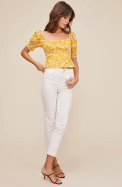 Bondi Eyelet Top 15 Bondi Eyelet Top -Larana Style Shop ACT16043 MUSTARD 1 scaled
