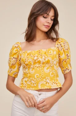 Bondi Eyelet Top 14 Bondi Eyelet Top -Larana Style Shop ACT16043 MUSTARD 2 scaled