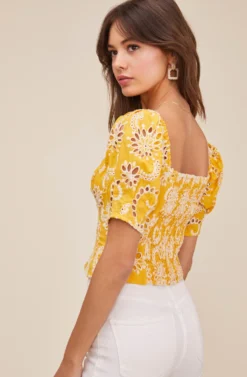 Bondi Eyelet Top 17 Bondi Eyelet Top -Larana Style Shop ACT16043 MUSTARD 4 scaled