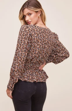 Rebecca Animal Print Top -Larana Style Shop ACT16266R004 BROWN MULTI ANIMAL 4 scaled