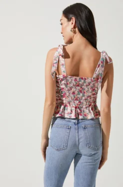 Duffy Floral Top -Larana Style Shop ACT16591D FUCHSIAMULTIFLORAL 4 scaled