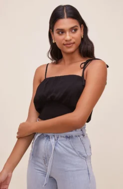 Aracely Smocked Crop Top 14 Aracely Smocked Crop Top -Larana Style Shop ACT16607 BLACK 2 scaled