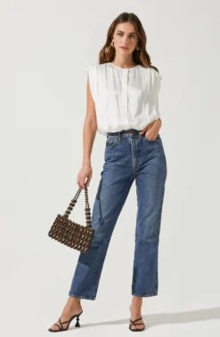 Naoko Pleated Sleeveless Top -Larana Style Shop ACT16679 WHITE 1 scaled