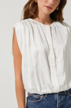 Naoko Pleated Sleeveless Top -Larana Style Shop ACT16679 WHITE 3 scaled