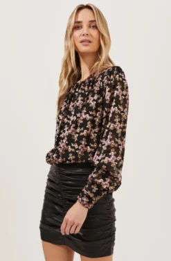 Duchess Floral Long Sleeve Top -Larana Style Shop ACT16780 BLACK PINKBURNOUTFLORAL 4 scaled