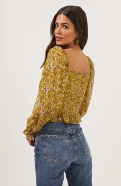 Concord Floral Long Sleeve Top -Larana Style Shop ACT16819 MUSTARDMULTIDITSY 6 scaled