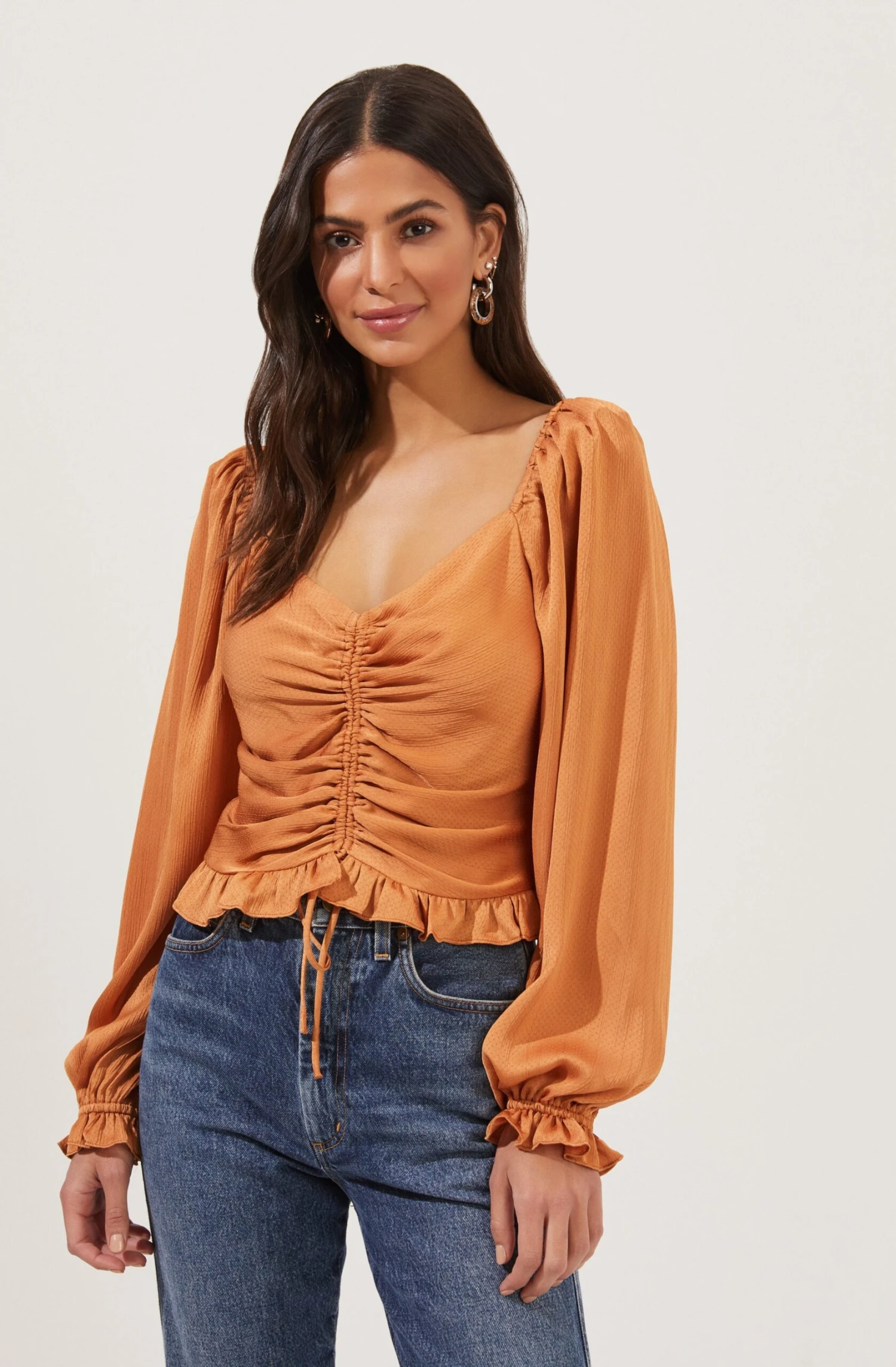 Love Song Ruched Frill Puff Sleeve Top 1 Love Song Ruched Frill Puff Sleeve Top
