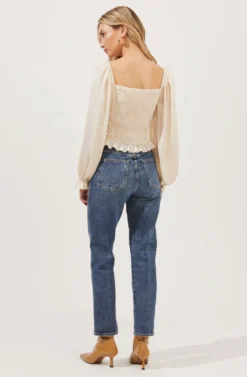 Love Song Ruched Frill Puff Sleeve Top 15 Love Song Ruched Frill Puff Sleeve Top -Larana Style Shop ACT16830B IVORY 5 scaled