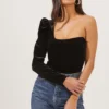 Elegance Velvet Single Sleeve Bodysuit