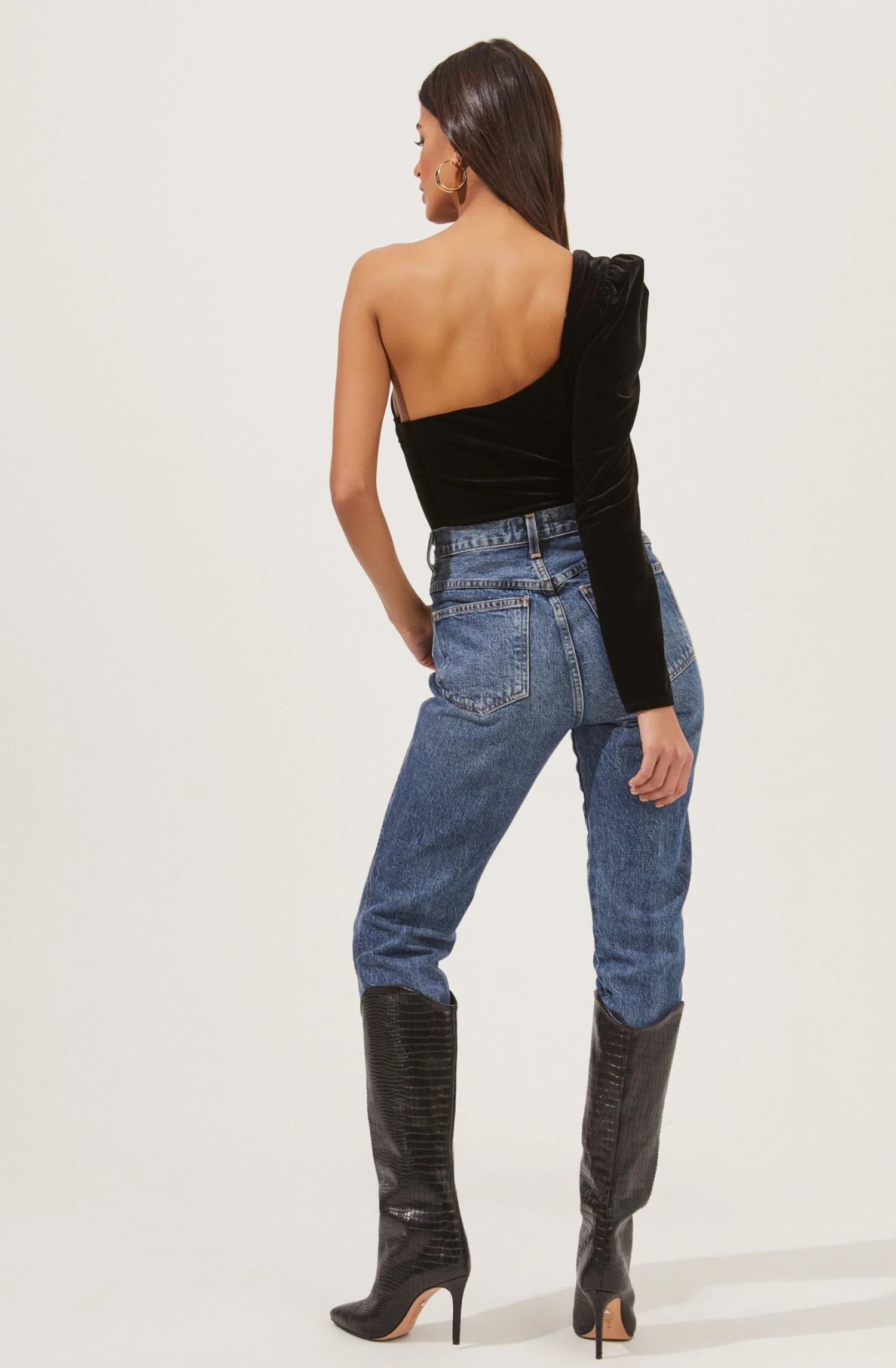 Elegance Velvet Single Sleeve Bodysuit 2 Elegance Velvet Single Sleeve Bodysuit - Image 2