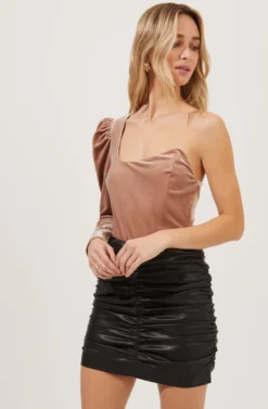 Elegance Velvet Single Sleeve Bodysuit 18 Elegance Velvet Single Sleeve Bodysuit -Larana Style Shop ACT16845 NUDEBLUSH 2 scaled