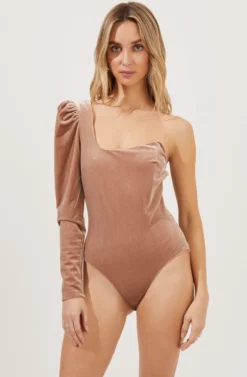 Elegance Velvet Single Sleeve Bodysuit 22 Elegance Velvet Single Sleeve Bodysuit -Larana Style Shop ACT16845 NUDEBLUSH 6 scaled