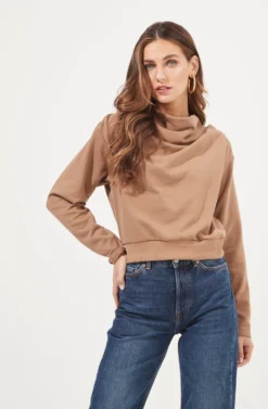 Alessi Cowl Neck Sweatshirt 18 Alessi Cowl Neck Sweatshirt -Larana Style Shop ACT16859 TAUPE 2 scaled