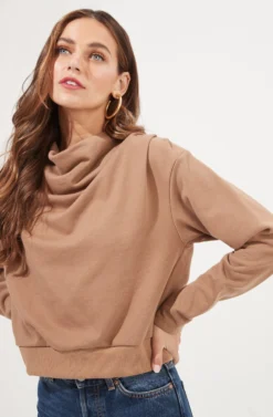 Alessi Cowl Neck Sweatshirt 19 Alessi Cowl Neck Sweatshirt -Larana Style Shop ACT16859 TAUPE 4 scaled