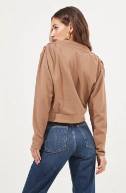 Alessi Cowl Neck Sweatshirt 23 Alessi Cowl Neck Sweatshirt -Larana Style Shop ACT16859 TAUPE 6 scaled