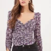 Colima Floral Ruched Top