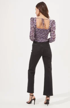 Colima Floral Ruched Top 8 Colima Floral Ruched Top -Larana Style Shop ACT16868 PURPLEMULTI 5 scaled