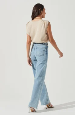 Aldrin Wrap Front Bodysuit -Larana Style Shop ACT17068 BONE 4 scaled