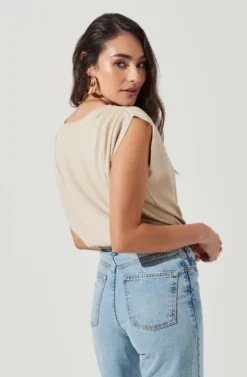 Aldrin Wrap Front Bodysuit -Larana Style Shop ACT17068 BONE 5 scaled