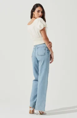 Delano Off Shoulder Puff Sleeve Top -Larana Style Shop ACT17104 WHITE 3 scaled