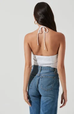 Shayne Ruched Halter Bodysuit 11 Shayne Ruched Halter Bodysuit -Larana Style Shop ACT17118 WHITE 1032 scaled