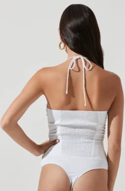 Shayne Ruched Halter Bodysuit 9 Shayne Ruched Halter Bodysuit -Larana Style Shop ACT17118 WHITE 1039 scaled