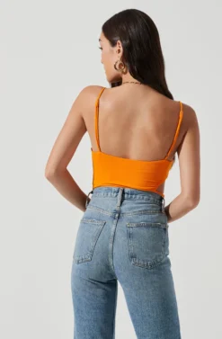 Beach Day Side Cutout Bodysuit -Larana Style Shop ACT17172 NEONORANGE 0964 scaled