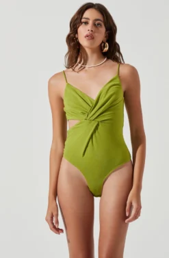 Beach Day Side Cutout Bodysuit -Larana Style Shop ACT17172 PISTACHIO 1625 scaled