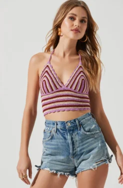 Cabana Crochet Halter Crop Top