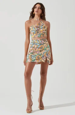 Covina Tropical Print Mini Skirt