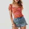 Helena Floral Ruched Top