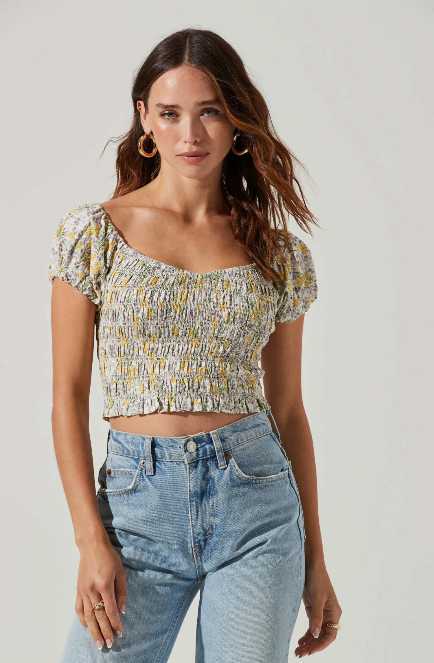 Jemma Floral Smocked Puff Sleeve Top 3 Jemma Floral Smocked Puff Sleeve Top - Image 3