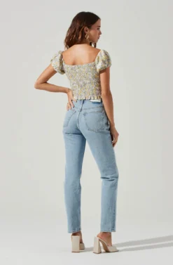 Jemma Floral Smocked Puff Sleeve Top 11 Jemma Floral Smocked Puff Sleeve Top -Larana Style Shop ACT17229B YELLOWMULTIFLORAL 5 scaled