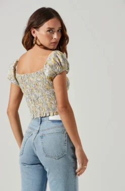 Jemma Floral Smocked Puff Sleeve Top 9 Jemma Floral Smocked Puff Sleeve Top -Larana Style Shop ACT17229B YELLOWMULTIFLORAL 6 scaled