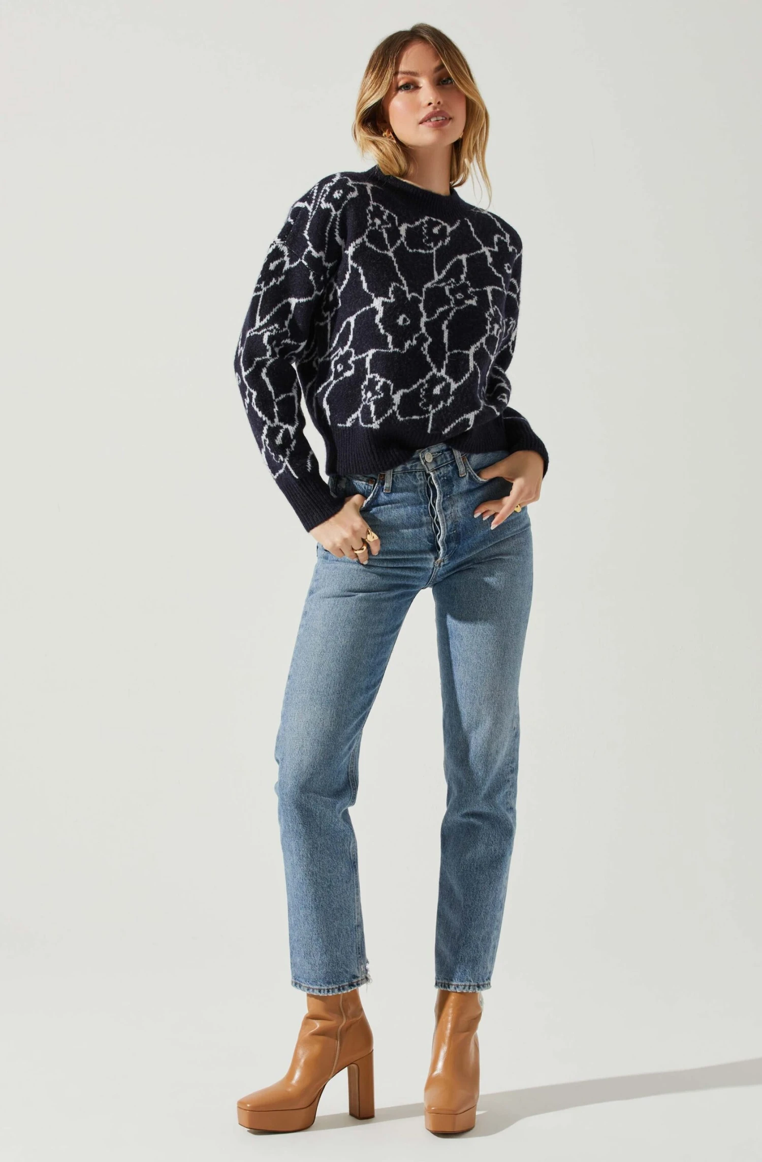 Saira Abstract Floral Sweater 4 Saira Abstract Floral Sweater - Image 4