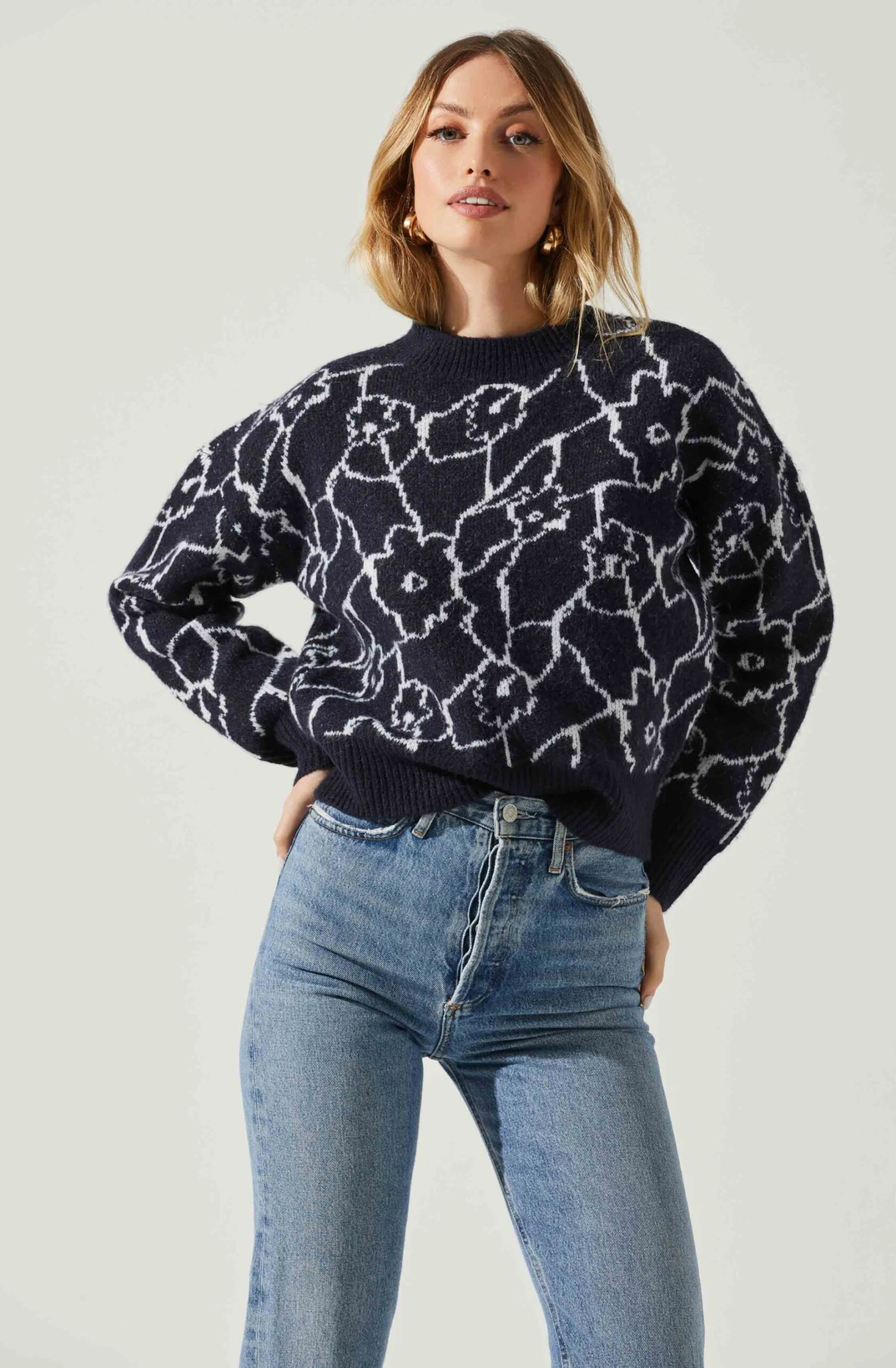 Saira Abstract Floral Sweater 1 Saira Abstract Floral Sweater