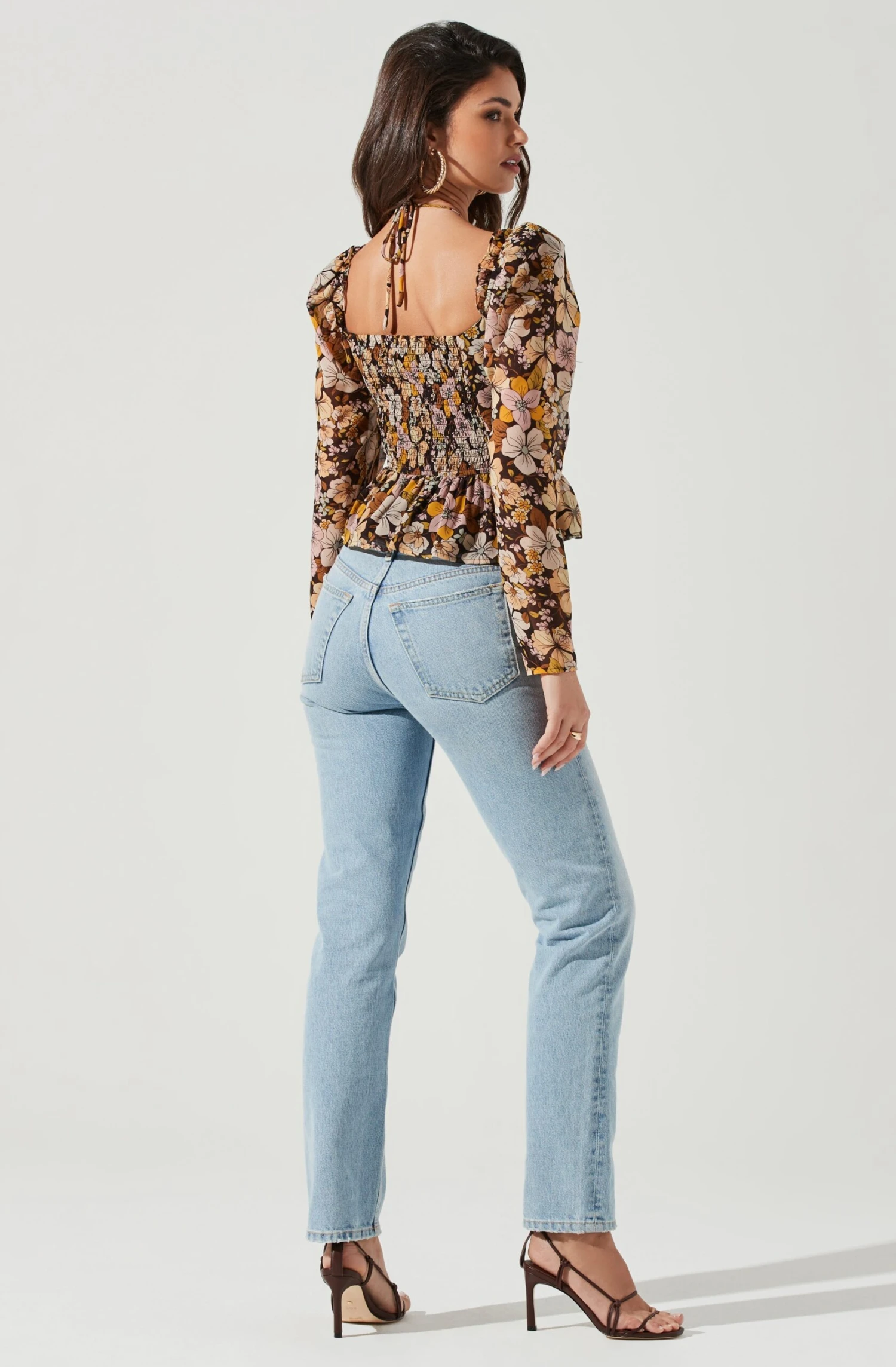 Toni Ruched Halter Long Sleeve Peplum Top 10 Toni Ruched Halter Long Sleeve Peplum Top - Image 10