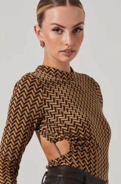 Capree Chevron Open Back Long Sleeve Bodysuit 10 Capree Chevron Open Back Long Sleeve Bodysuit -Larana Style Shop ACT17343 MUSTARDMULTICHEVRON 14721 scaled