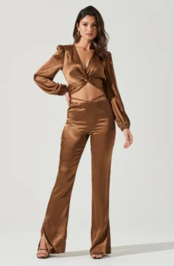 Nix Twist Front Long Sleeve Top -Larana Style Shop ACT17381 MOSS 1649 scaled