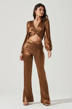 Nix Twist Front Long Sleeve Top -Larana Style Shop ACT17381 MOSS 1652 scaled