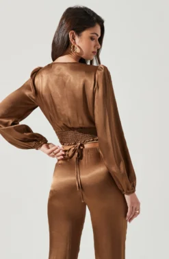 Nix Twist Front Long Sleeve Top -Larana Style Shop ACT17381 MOSS 1687 scaled