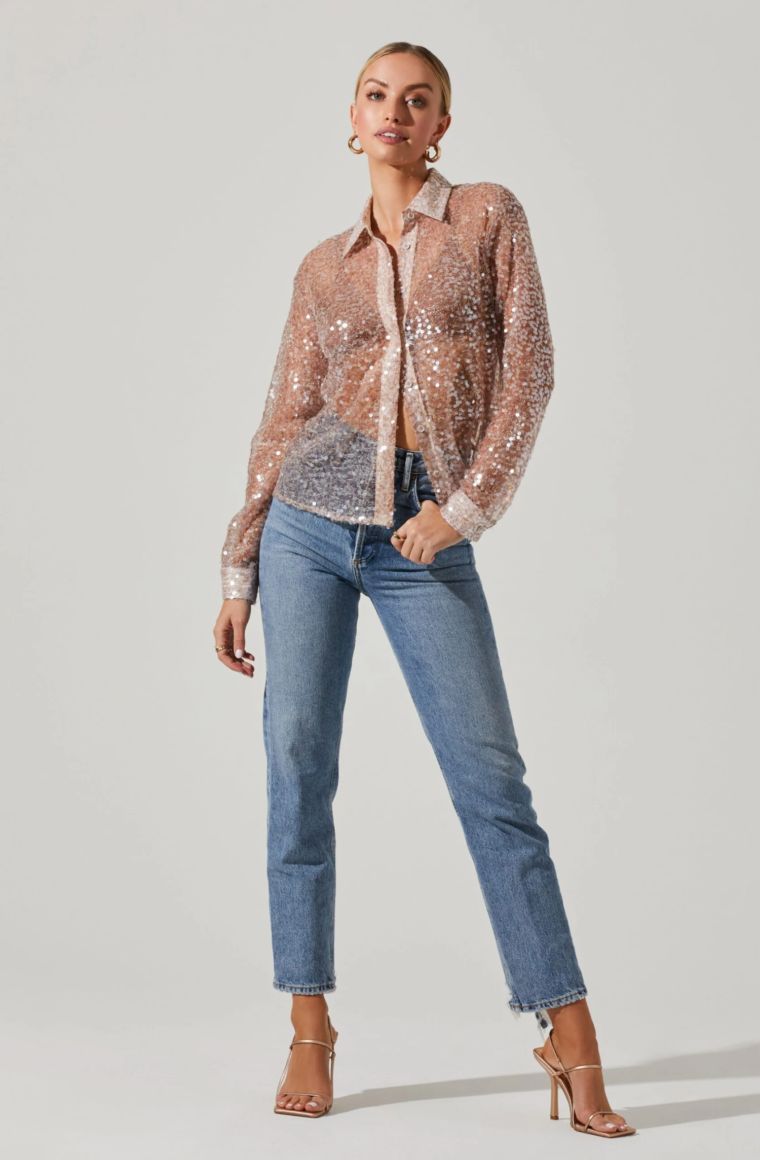 Maxine Sheer Sequin Long Sleeve Top 4 Maxine Sheer Sequin Long Sleeve Top - Image 4