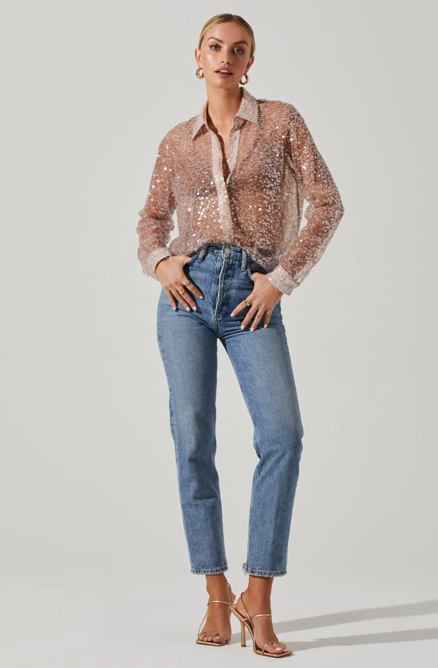 Maxine Sheer Sequin Long Sleeve Top 2 Maxine Sheer Sequin Long Sleeve Top - Image 2