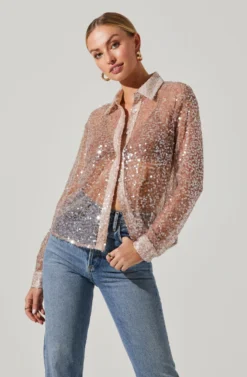 Maxine Sheer Sequin Long Sleeve Top 8 Maxine Sheer Sequin Long Sleeve Top -Larana Style Shop ACT17443 NUDE 4 f5a9e3a4 c52c 41d3 a4ad 55ae123bbc0d scaled