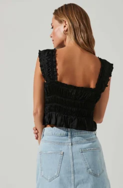 Rosita Smocked Top 14 Rosita Smocked Top -Larana Style Shop ACT17543VR BLACK 4 scaled